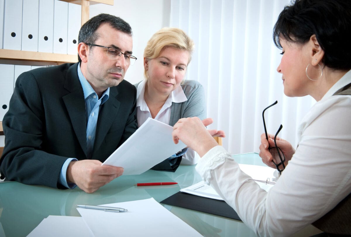 Couple meeting with financial advisor