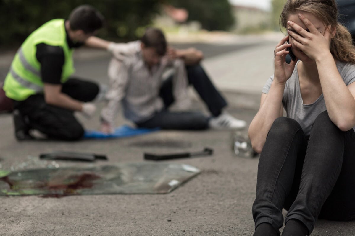 Despair driver after traffic accident